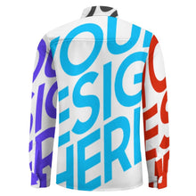 Charger l'image dans la galerie, Chemise décontractée à manches longues pour homme en imitation lin personnalisée avec prénom motif texte (conception multi-images)