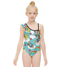 Charger l'image dans la galerie, Maillot Bain Fillette à Volants | Une Pièce, Personnalisable | Tailles 6-12 Ans