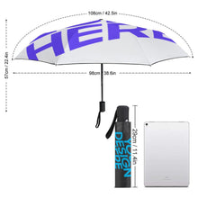 Charger l'image dans la galerie, Y01 Parapluie automatique pliable 3 plis / parapluie de poche (noir collé à l'intérieur / imprimé à l'extérieur) personnalisé avec photo texte prénom