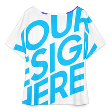 Charger l'image dans la galerie, T-shirt col V à manches courtes et ourlet fendu pour femme NT65 personnalisée avec prénom motif texte (conception multi-images)