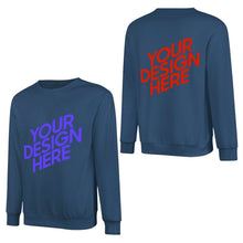 Charger l'image dans la galerie, 100% coton imprimé devant et dos unisexe sweat-shirt à manches longues hommes femmes différentes couleurs pull-shirt personnalisé avec photo texte prénom