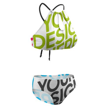 Charger l'image dans la galerie, Maillot de bain bikini licou pour femme BK2040 personnalisée avec prénom motif texte (conception multi-images)