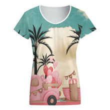 Charger l'image dans la galerie, T-Shirt Femme Col V VT | Haut Manches Courtes Personnalisable | Essentiel Chic