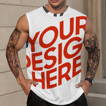 Charger l'image dans la galerie, Débardeur sans manches A66K pour homme personnalisée avec prénom motif texte (conception multi-images)