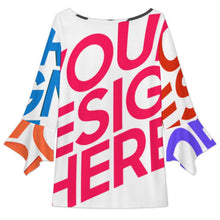 Charger l'image dans la galerie, Chemisier à manches pétales pour femmes VJK été manches 3/4 décontracté col en V haut personnalisée avec prénom motif texte (conception multi-images)