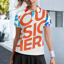 Charger l'image dans la galerie, Polo femme deux boutons MWL637 personnalisée avec prénom motif texte (conception multi-images)