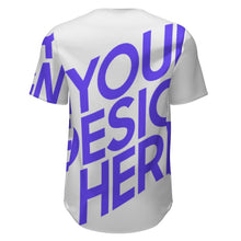 Charger l'image dans la galerie, T-shirt boutonné baseball manches courtes pour homme personnalisé avec photo texte prénom (conception une image)