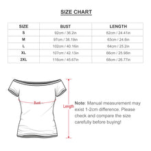 Charger l'image dans la galerie, T-shirt à manches courtes à épaules dénudées pour femme LM076 personnalisée avec prénom motif texte (conception une image)