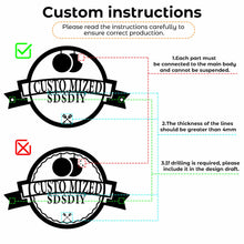 Charger l'image dans la galerie, Décoration creuse en fer (noir) personnalisé avec photo texte prénom