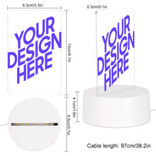 Charger l'image dans la galerie, Veilleuse en acrylique avec base ronde en plastique personnalisée avec prénom motif texte