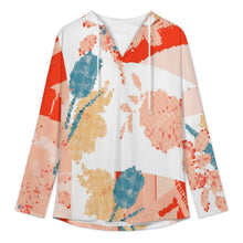 Charger l'image dans la galerie, Sweat Capuche Femme Col V Personnalisable | Hoodie Satin de Coton