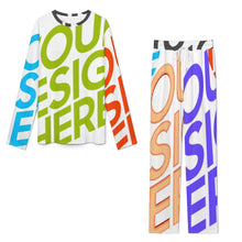 Charger l'image dans la galerie, Combinaison pantalon décontractée à manches longues et col rond pour femme A86TZ personnalisée avec prénom motif texte (conception multi-images)