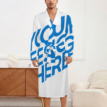 Charger l'image dans la galerie, Chemise de nuit unisexe à manches longues avec ceinture LM127 personnalisé avec photo texte prénom (conception une image)