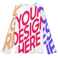 Charger l'image dans la galerie, Haut à manches longues col V pour femme avec fermeture éclair NT58 personnalisée avec prénom motif texte (conception multi-images)