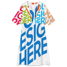 Charger l'image dans la galerie, Ensemble robe midi sans manches col V 2 pièces pour femme A77Q personnalisée avec prénom motif texte (conception multi-images)
