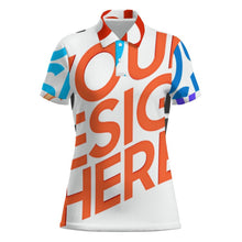 Charger l'image dans la galerie, Polo femme deux boutons MWL637 personnalisée avec prénom motif texte (conception multi-images)