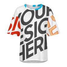 Charger l'image dans la galerie, T-shirt ample pur coton épaules tombantes et manches mi-longues S28T personnalisé avec photo texte prénom