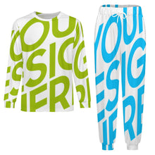 Charger l'image dans la galerie, Pyjama col rond homme LM094 ensemble 2 pièces personnalisé avec photo texte prénom (conception une image)
