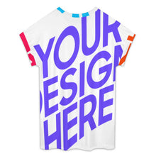 Charger l'image dans la galerie, T-shirt ras du cou à manches courtes et épaules tombantes pour femme NT105 personnalisée avec prénom motif texte (conception multi-images)