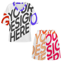 Charger l'image dans la galerie, Ensemble pyjama court pour femme à col en V B98TZ personnalisée avec prénom motif texte (conception multi-images)
