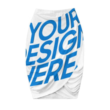 Charger l'image dans la galerie, Jupe mi-longue sexy pour femmes NQ taille haute élastique portefeuille aux hanches personnalisé avec photo texte prénom (conception une image)