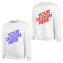 Charger l'image dans la galerie, 100% coton imprimé devant et dos unisexe sweat-shirt à manches longues hommes femmes différentes couleurs pull-shirt personnalisé avec photo texte prénom