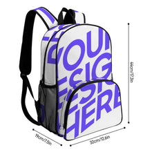 Charger l'image dans la galerie, Sac à dos grande capacité 44 x 32 x 19 cm personnalisée avec prénom motif texte