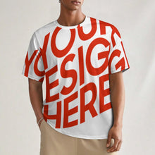 Charger l'image dans la galerie, T-shirt coupe classique à manches courtes et col rond NT pour femmes et hommes personnalisé avec photo texte prénom (conception une image)