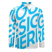 Charger l'image dans la galerie, Chemise décontractée à manches longues pour homme LS en imitation lin avec poche personnalisé avec photo texte prénom (conception une image)