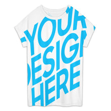 Charger l'image dans la galerie, T-shirt à manches courtes à épaules tombantes pour femme NT105 personnalisé avec photo texte prénom (conception une image)