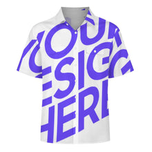 Charger l'image dans la galerie, Chemise homme revers manches courtes LM056 avec double poches à rabat personnalisé avec photo texte prénom