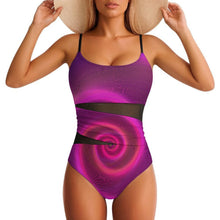 Charger l'image dans la galerie, Maillot de Bain 1 Pièce Femme Personnalisé Col Carré et Maille