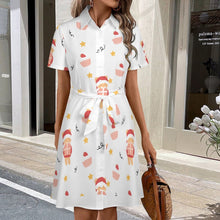 Charger l'image dans la galerie, Robe Chemise Personnalisée Femme | Tissu Extensible | Cadeau pour Elle