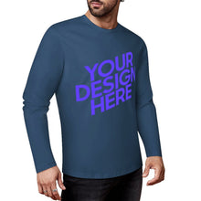 Charger l'image dans la galerie, Chemise à manches longues pour hommes 100% coton imprimé sur le devant différentes couleurs personnalisé avec photo texte prénom