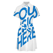 Charger l'image dans la galerie, Robe chemisier à manches courtes pour femme LM448 personnalisé avec photo texte prénom