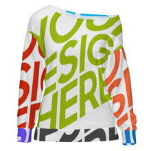 Charger l'image dans la galerie, Sweat-shirt à manches longues et col incliné pour femme MXLD137 personnalisée avec prénom motif texte (conception multi-images)