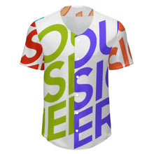 Charger l'image dans la galerie, T-shirt de baseball à manches courtes pour hommes personnalisée avec prénom motif texte (conception multi-images)