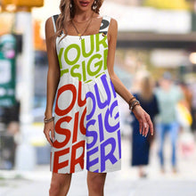 Charger l'image dans la galerie, Combinaison short à bretelles pour femme ULR personnalisée avec prénom motif texte (conception multi-images)