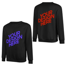 Charger l'image dans la galerie, 100% coton imprimé devant et dos unisexe sweat-shirt à manches longues hommes femmes différentes couleurs pull-shirt personnalisé avec photo texte prénom