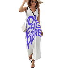Charger l'image dans la galerie, Robe d'été longue sans manches avec col en V femmes NZ028 personnalisé avec photo et motif (impression d'image unique)