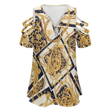 Charger l'image dans la galerie, Tunique Femme Épaules Dénudées & Col Zippé : Top Cold Shoulder Chic