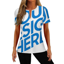 Charger l'image dans la galerie, T-shirt d'été à manches courtes pour femmes MLTW20337 avec boutons 5 personnalisé avec photo motif texte