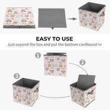 Charger l'image dans la galerie, Bacs de rangement pliables avec poignée personnalisé avec photo texte prénom (conception une image)