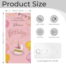 Charger l'image dans la galerie, Bannière décorative pour rideau de porte (verticale) personnalisée avec prénom motif texte