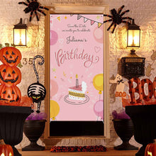 Charger l'image dans la galerie, Bannière décorative pour rideau de porte (verticale) personnalisée avec prénom motif texte