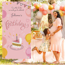 Charger l'image dans la galerie, Bannière décorative pour rideau de porte (verticale) personnalisée avec prénom motif texte