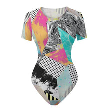 Charger l'image dans la galerie, Barboteuse body à manches courtes col rond JJ1209 femme personnalisé avec photo motif logo texte (impression des multi-images)