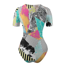 Charger l'image dans la galerie, Barboteuse body à manches courtes col rond JJ1209 femme personnalisé avec photo motif logo texte (impression des multi-images)