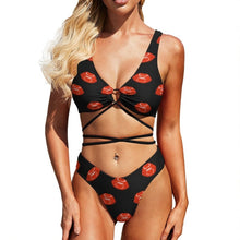 Charger l'image dans la galerie, Bikini Triangle à Bretelles Femme F2020-4 personnalisée avec prénom motif texte (conception multi-images)