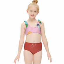 Charger l'image dans la galerie, Bikini fille bustier avec détails à nouer sur les épaules (2 pièces) NT022 personnalisé avec  photo texte logo (conception multi-images)